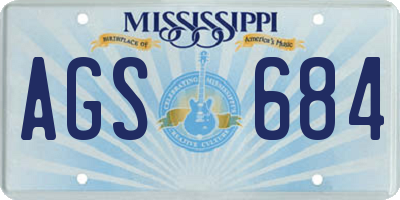 MS license plate AGS684