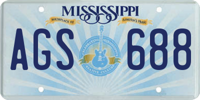 MS license plate AGS688