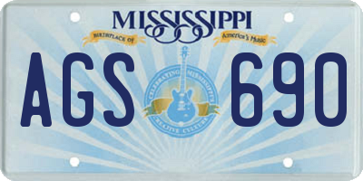 MS license plate AGS690