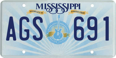 MS license plate AGS691