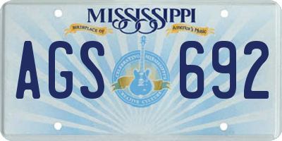 MS license plate AGS692