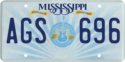 MS license plate AGS696