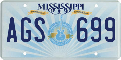 MS license plate AGS699