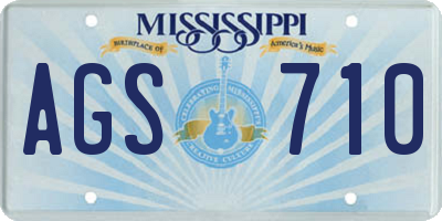 MS license plate AGS710