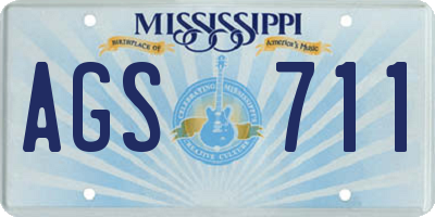 MS license plate AGS711