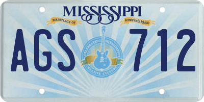 MS license plate AGS712