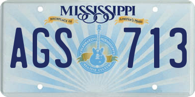 MS license plate AGS713