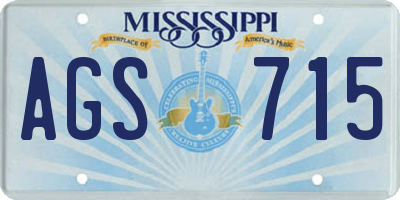 MS license plate AGS715
