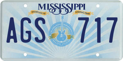 MS license plate AGS717