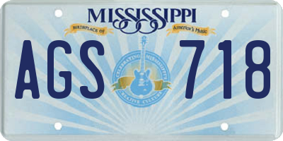 MS license plate AGS718