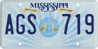MS license plate AGS719