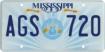 MS license plate AGS720