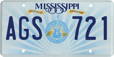 MS license plate AGS721