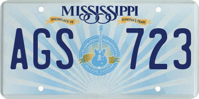 MS license plate AGS723
