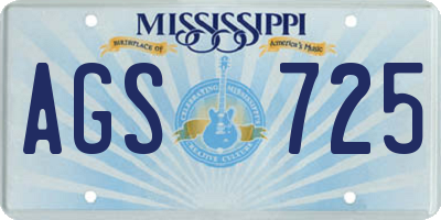 MS license plate AGS725
