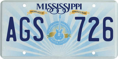 MS license plate AGS726