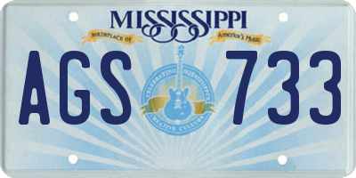 MS license plate AGS733