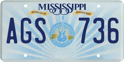 MS license plate AGS736