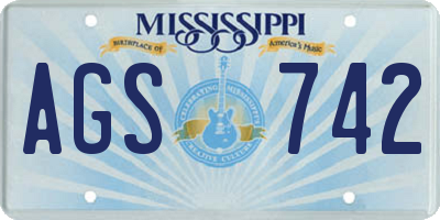 MS license plate AGS742