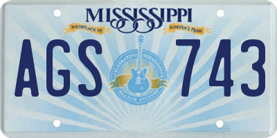 MS license plate AGS743