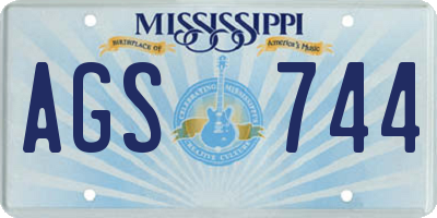 MS license plate AGS744