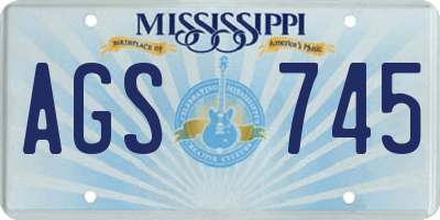 MS license plate AGS745