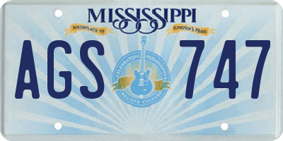 MS license plate AGS747