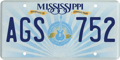 MS license plate AGS752