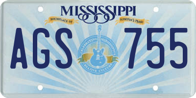 MS license plate AGS755