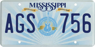 MS license plate AGS756