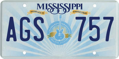 MS license plate AGS757