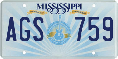 MS license plate AGS759