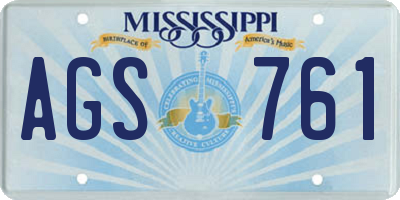 MS license plate AGS761