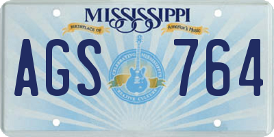 MS license plate AGS764