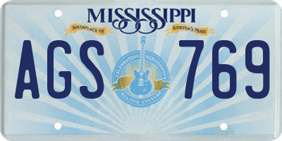 MS license plate AGS769