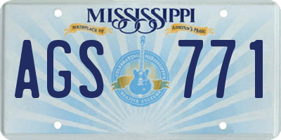 MS license plate AGS771