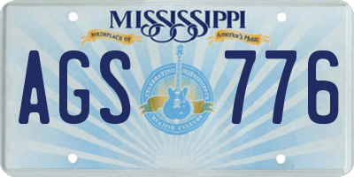 MS license plate AGS776