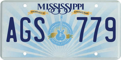 MS license plate AGS779