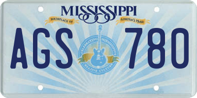 MS license plate AGS780
