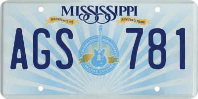 MS license plate AGS781