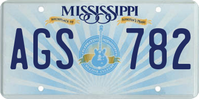 MS license plate AGS782