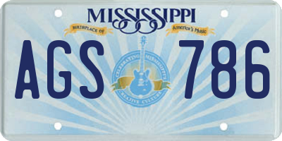 MS license plate AGS786