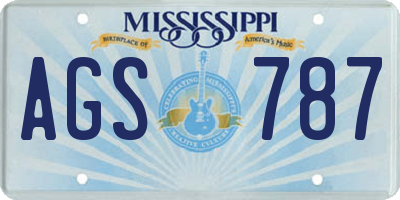 MS license plate AGS787