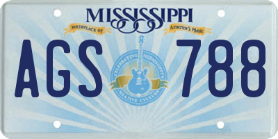 MS license plate AGS788