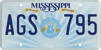 MS license plate AGS795