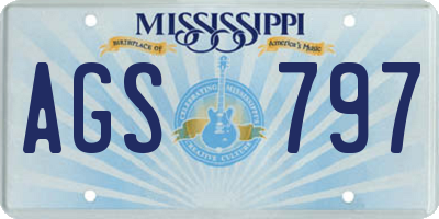 MS license plate AGS797