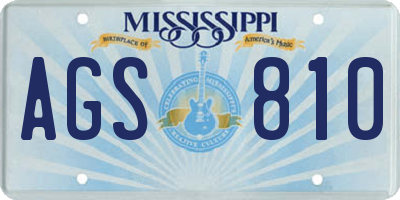 MS license plate AGS810