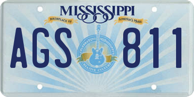 MS license plate AGS811