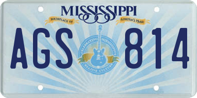 MS license plate AGS814