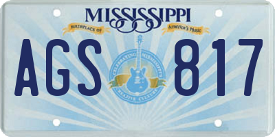 MS license plate AGS817